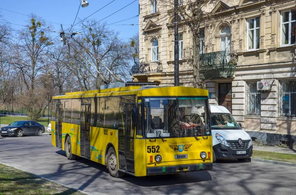 Lviv Ucrania Abril 2019 Trolebús Skoda 14Tr 552 Caballo Con — Foto de Stock