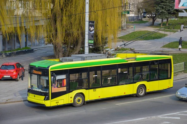 Lviv Ucrania Abril 2019 Trolebús Electrón T19102 122 Caballo Con — Foto de Stock