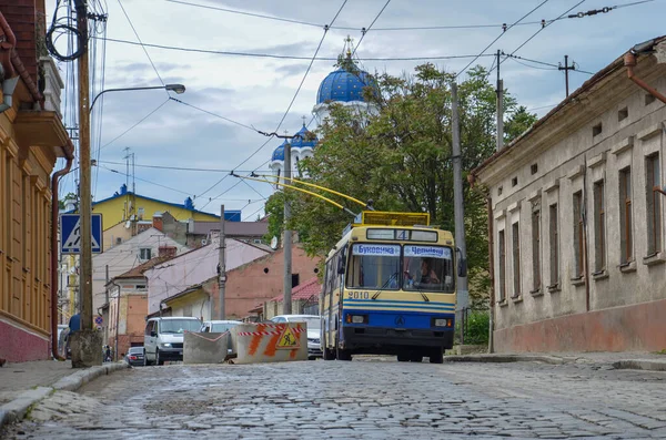 Chernivtsi Ukraine Maj 2019 Trolleybuss Laz 52522 2010 Med Passagerare — Stockfoto