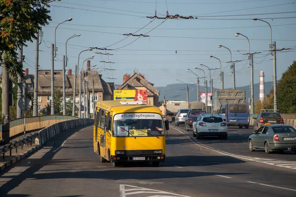 Chernivtsi Ukraine September 2020 Bus Bogdan A091 Riding Passengers Streets — Stock Photo, Image