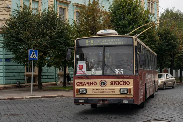 Chernivtsi Ukraine October 2020 Trolleybus Skoda 14Tr 365 布尔诺 3246 — 图库照片