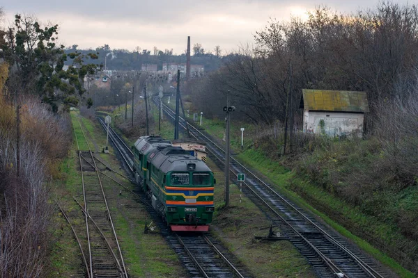 Chernivtsi Ukraine November 2020 Lokomotive 2M62U 0347 Der Stadt Czernowitz — Stockfoto