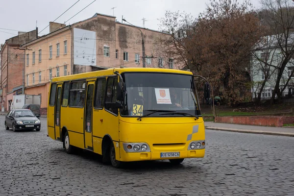 Chernivtsi Ukraine November 2020 Bus Bogdan A092 Mit Fahrgästen Den — Stockfoto