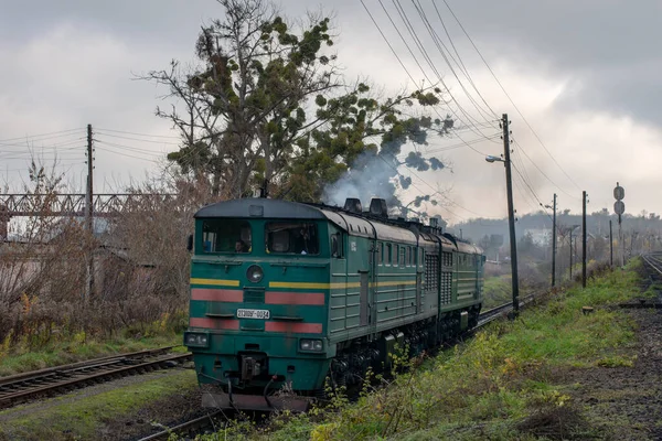 Chernivtsi Ukraine November 2020 Lokomotive 2Te10Ut 0034 Der Stadt Czernowitz — Stockfoto