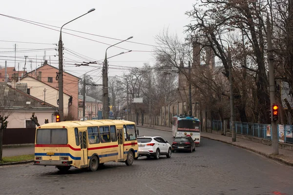 Chernivtsi Ukraine Janvier 2021 Bus Paz 4234 Trolleybus Skoda 15Tr — Photo