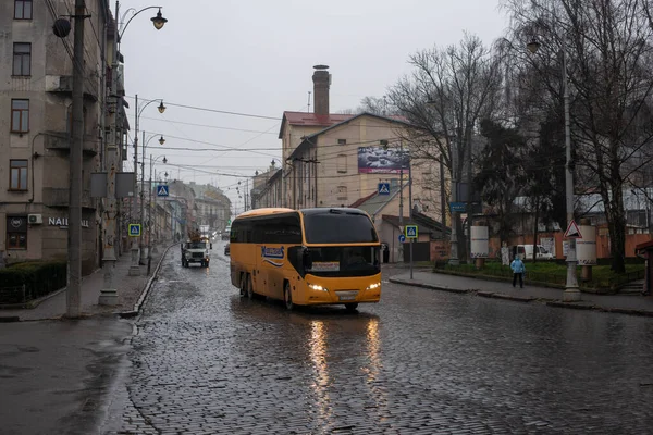 Chernivtsi Ucrania Enero 2021 Autobús Neoplan N1218Hdl Cityliner Montar Con — Foto de Stock