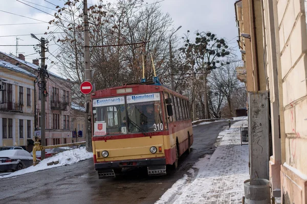 Chernivtsi Ucrania Enero 2021 Trolebús Skoda 14Tr 310 Caballo Con — Foto de Stock