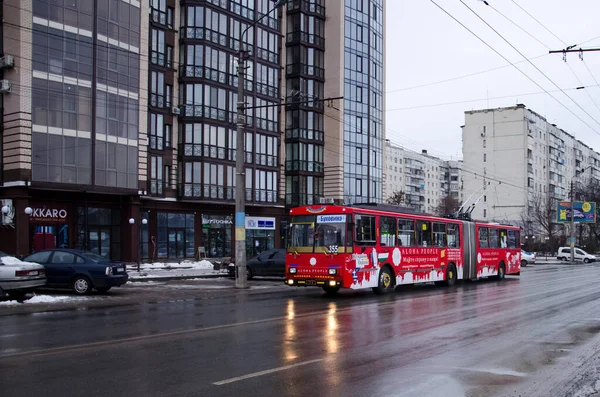 Chernivtsi Ukraine Décembre 2018 Trolleybus Skoda 15Tr 355 Bratislava 6604 — Photo