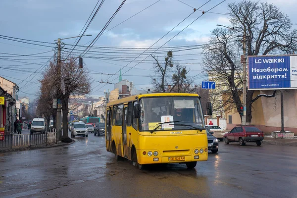 Chernivtsi Ukraine Février 2021 Bus Cha A092 Cheval Avec Des — Photo