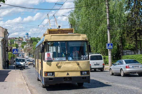 Chernivtsi Ukraine Mai 2021 Trolleybus Laz 52522 2011 Cheval Avec — Photo