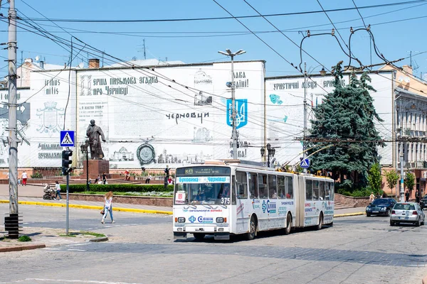 Chernivtsi Ukraine Juin 2021 Trolleybus Skoda 15Tr 375 Zlin 366 — Photo