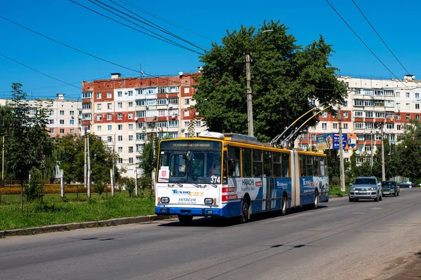 Chernivtsi Ukraine Août 2021 Trolleybus Skoda 15Tr 374 Zlin 367 — Photo