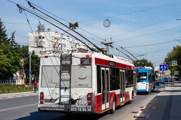 Balti Moldova September 2021 Trolleybus Bkm 321 2006 Riding Passengers — Stock Photo, Image