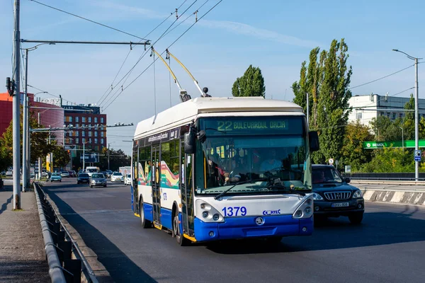 Chisinau Moldova September 2021 Trolleybus Skoda 24Tr Irisbus 1379 Riga — Stock Photo, Image