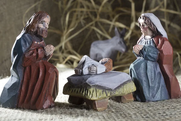 Ručně vyráběné vánoční betlém — Stock fotografie
