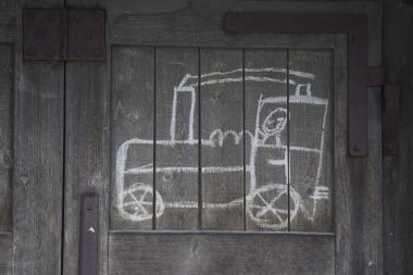 childs drawing of a train