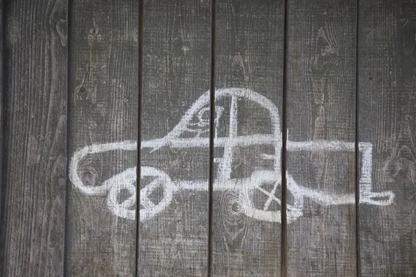 Childs drawing of a car — Stockfoto