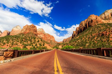 doğal zion yol. Zion national park iç yol. Utah, ABD.