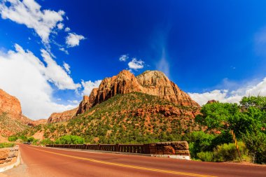 doğal zion yol. Zion national park iç yol. Utah, ABD.