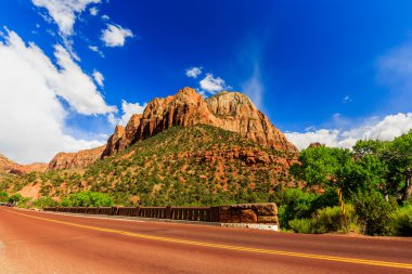 doğal zion yol. Zion national park iç yol. Utah, ABD.