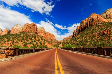 doğal zion yol. Zion national park iç yol. Utah, ABD.