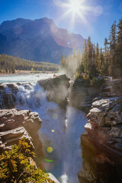 Athabasca Falls, Icefield Parkway, Национальный парк Джаспер, Канада — стоковое фото