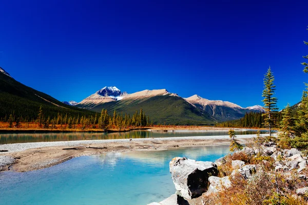 Sunwapta rzeka, Park Narodowy Jasper, Alberta, Kanada — Zdjęcie stockowe