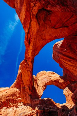 Arches Ulusal Parkı 'nda Çifte Kemer, Utah, ABD