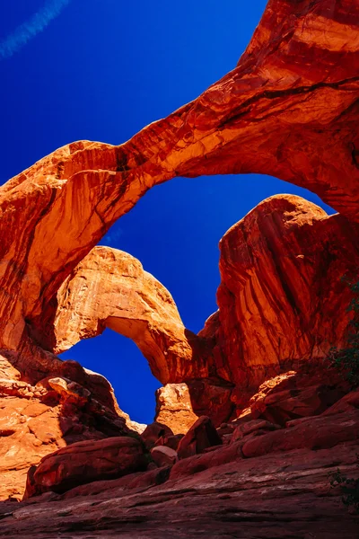 Double Arch in Arches National Park, Utah, Verenigde Staten — Stockfoto