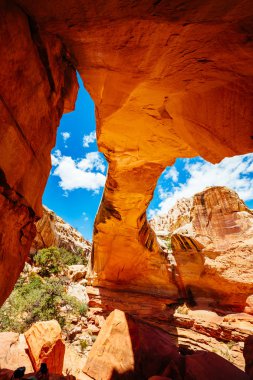 Doğal Arch, Hickman Köprüsü, Capitol resif Milli Parkı, Utah, 