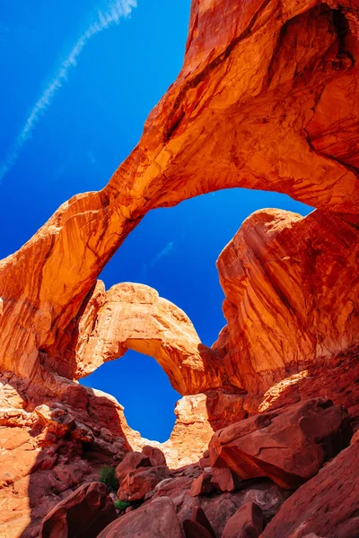 Double Arch nel Parco Nazionale degli Archi, Utah, USA — Foto Stock