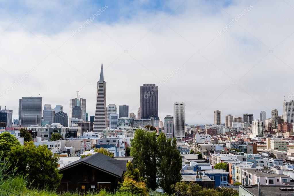 Aerial View / Skyline of Downtown area of San Francisco