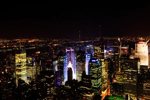 Lower Manhattan at night, New York City, USA — Stock Photo, Image