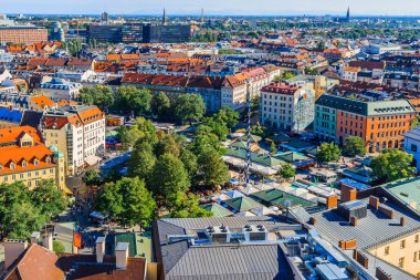 Viktualienmarkt, Münih, Bavyera, Almanya