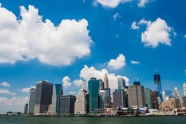 Aerial view, New York City Downtown Skyline — Stock Photo, Image