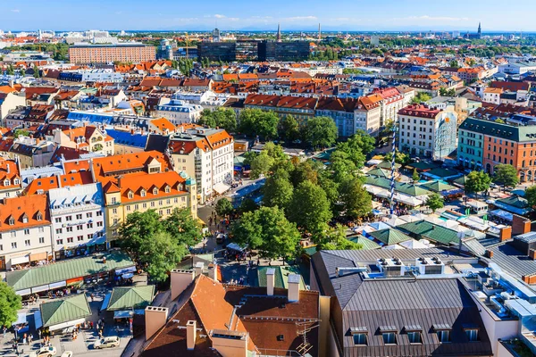 Viktualienmarkt, Münih, Bavyera, Almanya