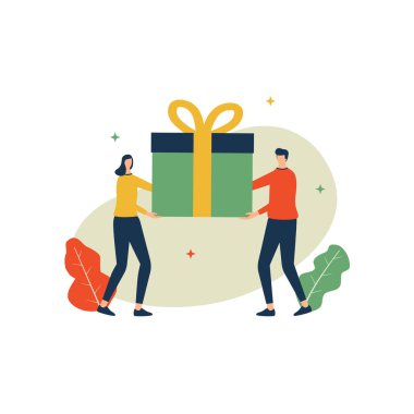 Bağış, erkek ve kadın büyük bir hediye.