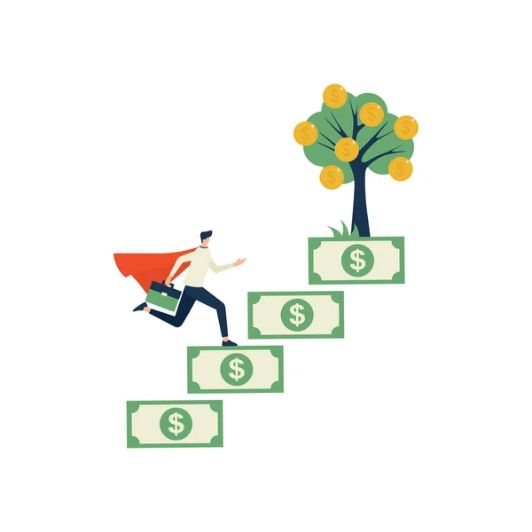Finansal özgürlük kavramı, para basan adam.