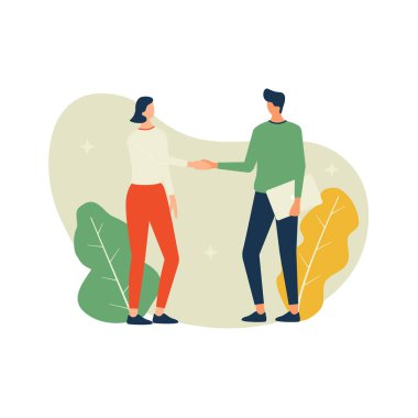 Vektör çizimi. İş anlaşması konsepti. Ortaklık