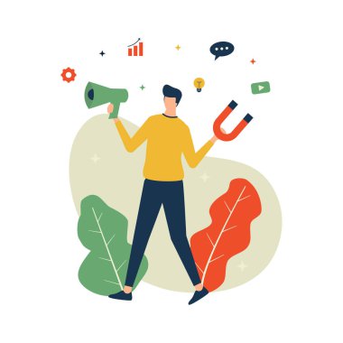 Vektör çizimi. Müşteri eğlencesi konsepti