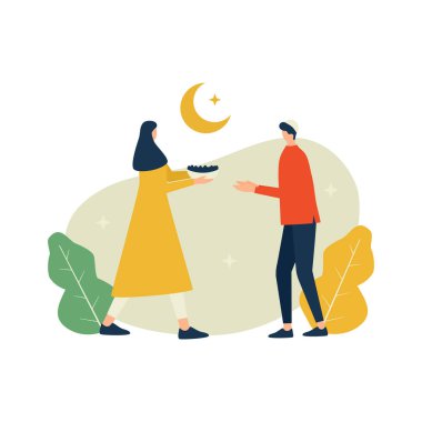 Ramazan kareem iftar, kadın erkeğe tarih verir