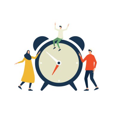 Büyük bir saatle iftar zamanı, Ramazan kareem. 