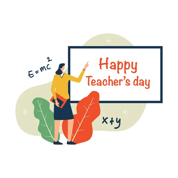 Vector Illustration Happy Teachers Day Character — Stock Vector