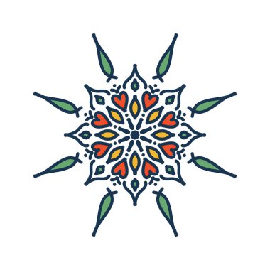 Mandala. Klasik dekoratif elementler. El çizimi arkaplan