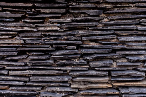 Primer plano de una pared de ladrillo, Fondo moderno de textura de piedra negra . — Foto de Stock
