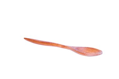 Tahta kaşık beyaz arkaplanda izole edildi