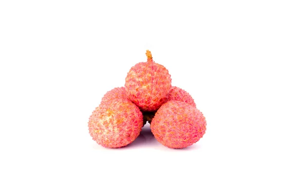 Lychee. Söta färska litchiplommon isolerad på vit bakgrund. — Stockfoto