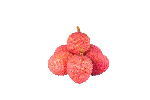 Lychee. Sweet verse lychees geïsoleerd op witte achtergrond. — Stockfoto