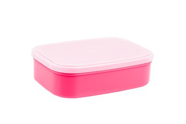 Beyaz arka plan üzerinde renkli plastik konteyner.