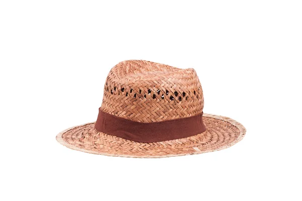 Beautiful straw hat isolated on a white background. — Stock Photo, Image